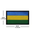 African national flag embroidered tactical morale patch with hook and loop for outdoor backpacks. - V90615-1 Gabon