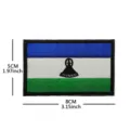 Lesotho national flag embroidered patch with hook and loop backing for tactical gear, 8x5cm. - Lesotho Flag Patch (Black Border)