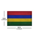 Mauritius national flag embroidery velcro patch, 8x5cm tactical backpack apparel badge accessory. - Mauritius Flag Patch