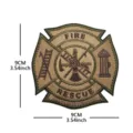 Fire rescue embroidered patch tactical vest velcro badge outdoor clothing decorative emblem - Fire Rescue Style (Khaki) / Khaki