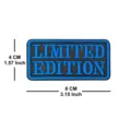 Tactical embroidered patch limited edition hook and loop badge for outdoor apparel backpacks. - Black and Blue