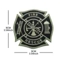 Tactical Fire Rescue Embroidered Patch Maltese Cross Military Morale Badge 9cm - Fire Rescue Style (Black Green) / Black Green