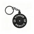 Llavero de goma suave PVC disco de barra pesa colgante fitness bolso amuleto nuevo - Disco de Pesas Negro