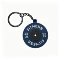 Llavero de placa de barra de goma suave de PVC colgante de fitness variante accesorio. - Disco de Pesas Azul