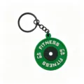 Llavero de fitness de goma PVC colgante disco de barra accesorio para bolso regalo - Disco de Pesas Verde