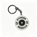 Llavero de Disco de Barra de PVC Colgante de Bolso de Fitness Negro y Blanco Estilo - Disco de Barra Blanco