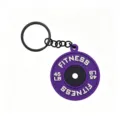 Llavero de disco de barra de PVC colgante de fitness elegante accesorio de bolsa deportivo - Discos de pesas morados