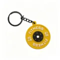 Llavero de disco de barra de fitness de PVC amarillo, colgante de bolsa de deporte 45LB - Disco de Pesas Amarillo