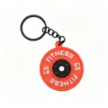 Llavero de goma suave PVC placa de barra roja 45 LB colgante de mochila fitness - Disco de Barra Naranja