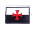Toppa ricamata tattica con croce rossa su sfondo bianco e nero distintivo in velcro 7.5cm - Cavalieri Templari / Bianco e nero