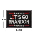 Écusson tactique brodé Let's Go Brandon, badge moral noir avec des étoiles et du texte. - Style Bord Gris LETS GO BRANDON