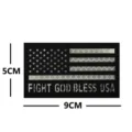 Close-up detail of the tactical morale patch showing reflective US flag and lettering. - American Flag Reflective Patch (USA Black and White)