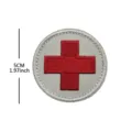 Round red cross embroidered patch badge cloth applique for clothing hat accessories 5cm - White