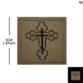 Tactical military morale patch embroidered cross hook and loop badge 5cm outdoor tactical gear - Khaki