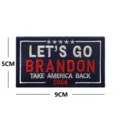 Écusson brodé avec le slogan Let's Go Brandon, design de badge tactique auto-agrippant. - Style Bord Bleu LETS GO BRANDON