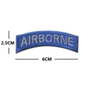 Blue curved AIRBORNE embroidered patch tactical badge hook and loop accessory 6x2.5cm - AIRBORNE Curved Patch / Blue