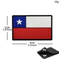 Bandera de Chile parche táctico 3D de PVC con cierre de velcro, insignia de mochila - V70187-1 PVC Chile (Color)