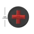 Round red cross embroidered patch tactical medic cloth badge for clothing hat and backpack 5cm - Round Cross(V00146-2) / Black