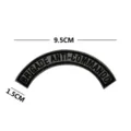 Detailed view of the tactical embroidered morale patch showing dimensions and clean stitching. - French Anti-Assault Curved Patch / Gray