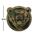 Taktischer Tarnbär Moral Patch, 8cm runder bestickter Klettaufnäher für Outdoor Ausrüstung. - Reflektierender Bärenkopf (M00359-1)