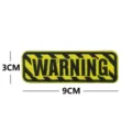 Yellow and black warning embroidery patch badge, fabric tactical morale patch, 3x9cm. - WARNING Warning Slogan Embroidery / 3x9cm