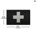 Reflective medical cross tactical patch black velcro badge 8x5cm emergency first aid hook loop - 黑色(反光银灰瑞士十字)