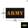 Tactical military ARMY patch with reflective honeycomb design, durable hook and loop badge 9x5cm. - Cut ARMY (Black Yellow)