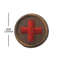 Round red cross embroidered patch tactical badge for clothing hats bags 5cm 1.97inch - Round Cross(V00146-1) / Tan