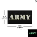 Durable tactical nylon morale patch glow army military emblem badge 9x5cm accessory - Cut ARMY (Black White Luminous)