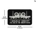 Tactical embroidered morale patch with A-10 Warthog design, funny military tactical badge velcro. - A-10 Reconnaissance Drone / Black and White