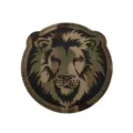 Tactical Lion Patch Multicam Morale Patch Hook and Loop Military Badge Embroidered Patch - Reflective Lion Head (M00350-1) / CP Black
