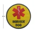 Embroidered service dog patch with star of life medical symbol, yellow round tactical badge 8cm - V00580-1 Rescue Service Dog (Round Yellow)