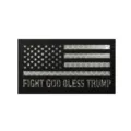 Reflective American flag tactical morale patch with custom political text for tactical gear. - American Flag Reflective Patch (Black and White)