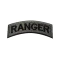 Military tactical RANGER embroidered patch curved morale badge for jackets backpacks hats gear. - RANGER Curved Patch / Gray