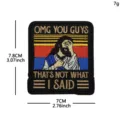 Funny Jesus facepalm embroidered patch meme clothing badge DIY decorative apparel accessory - OMG Series (Square Yellow Text)