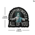 Funny Jesus embroidered patch iron on funny badge humorous religious motif DIY clothing accessory - OMG Series (Shield Blue Light Text)