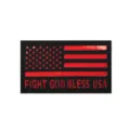 Tactical morale patch US flag embroidered hook and loop badge for backpack clothing - American Flag Reflective Patch (USA Black and Red)