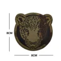 Tactical Camouflage Leopard Head Morale Patch Laser Cut Hook And Loop Badge 8x8cm - Reflective Leopard Head (M00343-1) / CP Black