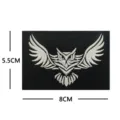 Owl embroidered patch tactical morale badge hook and loop applique for backpack clothing - V01645-1 Swooping Owl (Black & White)