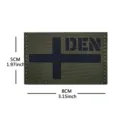 Parche táctico militar verde con patrón de cruz, insignia de velcro duradera y resistente. - Bandera Danesa (Verde Militar)