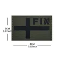 Parche moral táctico militar verde ejército insignia bordada de 8x5cm para equipamiento - Bandera Finlandesa (Verde Militar)