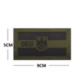 Parche táctico de bandera alemana verde militar insignia de velcro reflectante IR 9x5cm - Bandera Alemana (Verde Militar)