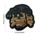 Tactical PVC skull morale patch with night vision goggles military hook and loop badge tactical gear - Night Vision Skull / Gray Khaki
