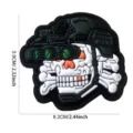 Tactical PVC Skull Morale Patch with Night Vision Goggles Hook and Loop Military Badge - Night Vision Skull / Gray White