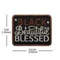 Parche táctico bordado con texto motivacional, insignia velcro resistente para mochilas y equipos. - Black Blessed / Negro Marrón