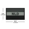 PVC NLD Bandiera Toppa Tattica Morale Gomma Distintivo Militare Zaino Velcro Nuovo - P90010-2 NLD Paesi Bassi in PVC (Nero grigio)