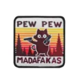 Funny cat embroidered patch tactical morale badge for clothing backpack apparel accessory - Y00067-3 Woven Pew Pew Cat (Yellow Naughty Cat 3#)