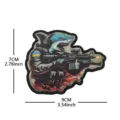 Shark tactical morale patch embroidered hook and loop badge for outdoor backpacks, 9x7cm. - Printed Tactical Shark (Firing 1#)