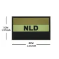 Toppa tattica in gomma PVC con scritta NLD, stemma in velcro resistente per zaini e cappelli. - Patch in PVC Paesi Bassi NLD P90010-3 (verde)