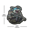 Tactical Shark Morale Patch Military Hook and Loop Badge for Outdoor Backpacks 9cm - Printed Tactical Shark (Recon Night Vision 2#)